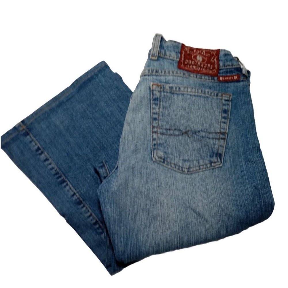 Lucky Brand Dungarees Lowered Peanut Jeans by Gene Montesano USA Made Sz 8/29